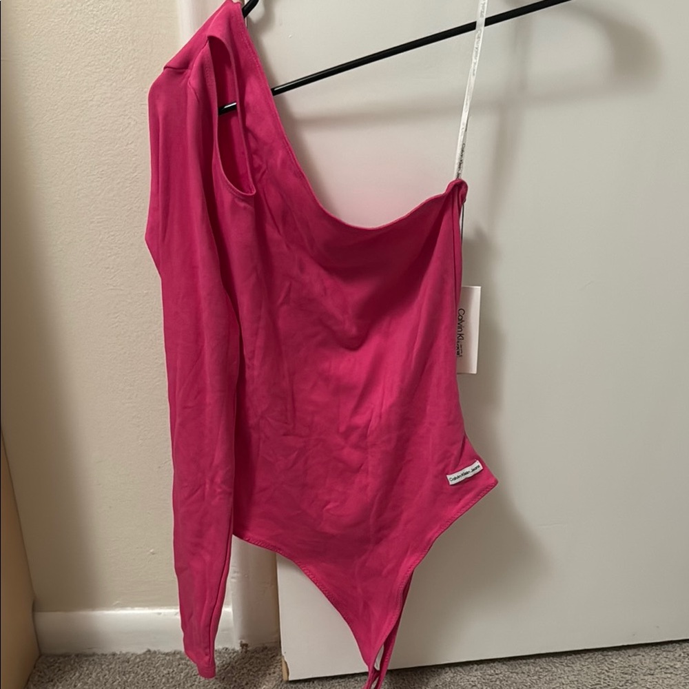 Calvin Klein Vibrant Pink Asymmetrical Top